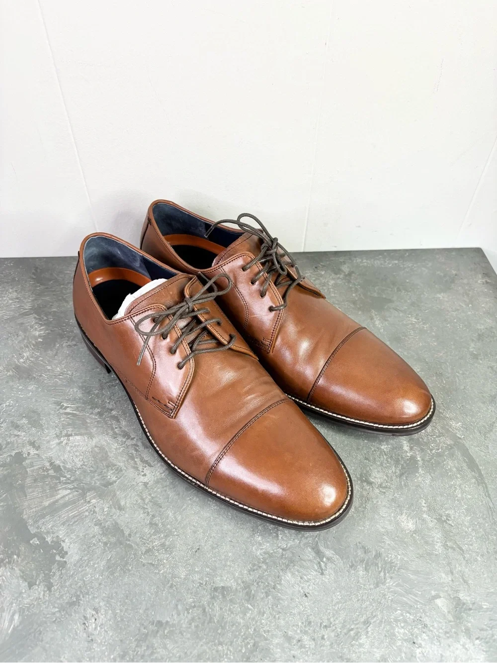 Cole Haan Men's Lenox Hill Cap Oxford Tan C11632 Size 10 new brown dress